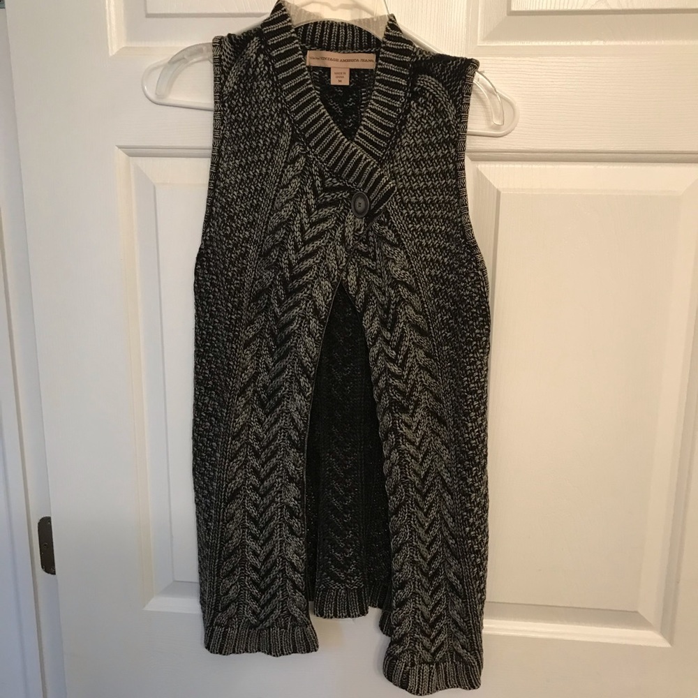Nine West Vintage America Jeans Sweater Vest Sz M